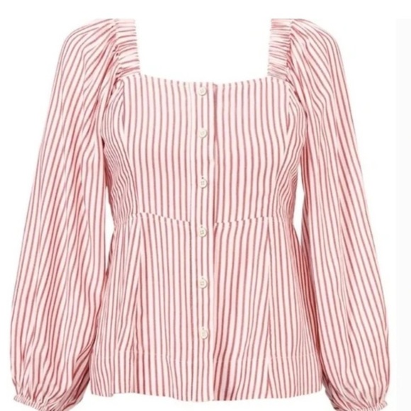 Cabi Pin stripe The Visionary Festive Carnival Blouse size M Style 5890 - Picture 2 of 9